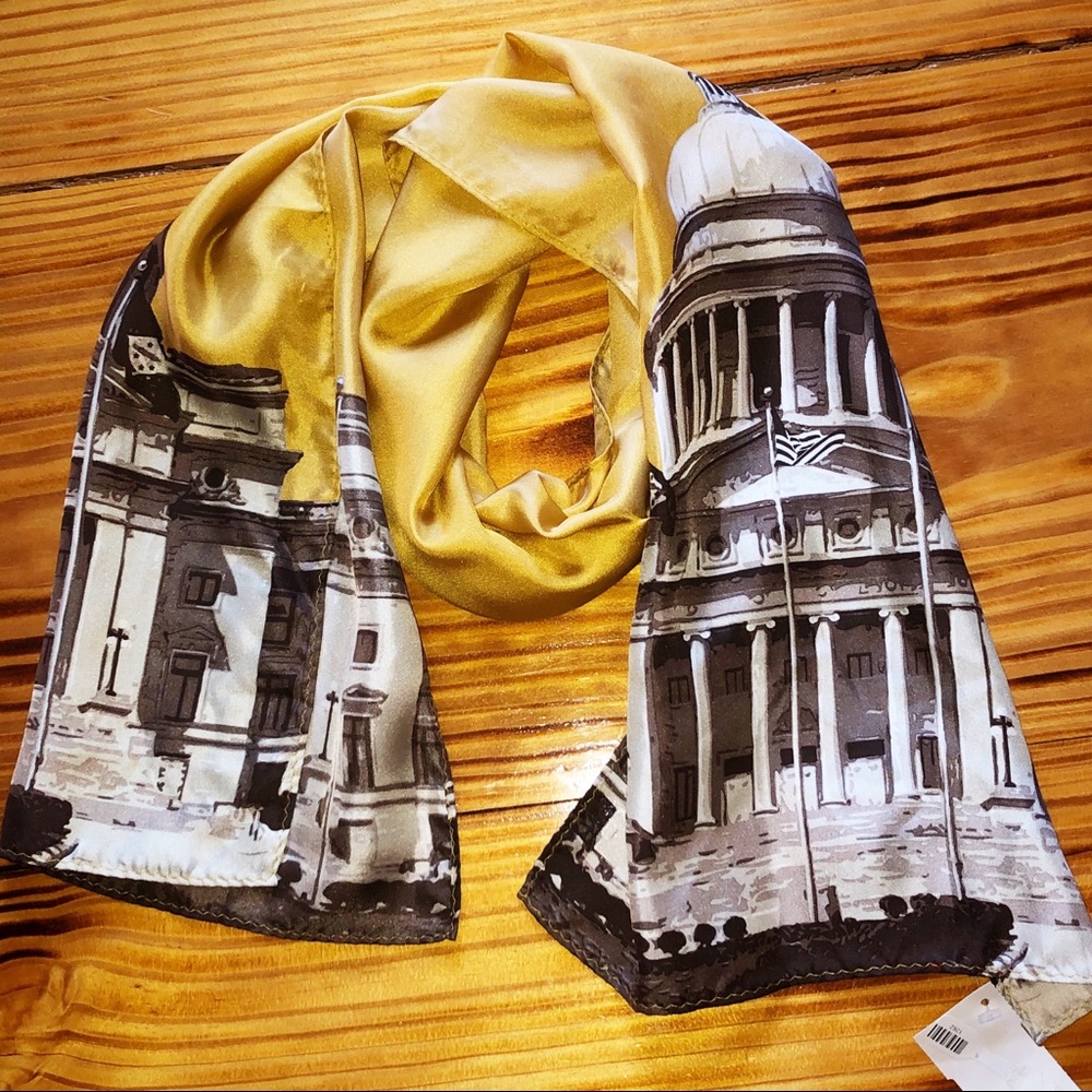100% silk Arkansas State Capitol scarf NWT